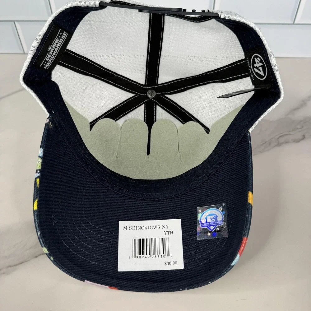 Durham Bulls Hat Cap Snap Back Youth Navy White Baseball Space Dino 47 Clean Up